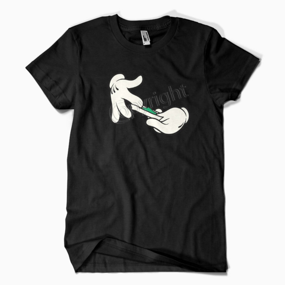 Rolling papers mickey mouse hand shirt